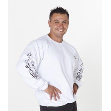 Big Sam V Yaka Beyaz Kışlık Sweatshirt Big Sam 4577