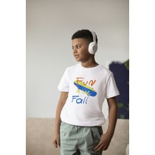 Bubuga Erkek Çocuk %100 Pamuk Premium Fun In The Fall Baskılı Kısa Kol Tshirt
