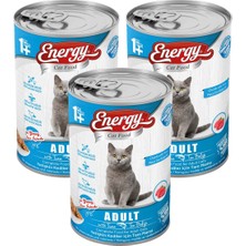 Energy Ton Balıklı Yetişkin Yaş Konserve Kedi Maması 400 gr 3 Adet