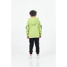 Dmb Boys & Girls Desenli Kapüşonlu Kışlık Erkek Çocuk Şardonlu Sweat