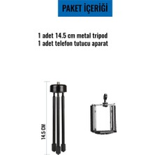 The Wlue 15 cm Metal Teipod Telefon Tutucu Kamera Için Mini Tripod Selfie Çubuğu Ayağı Stand