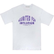 Best Buddies x Dogo Unisex Vegan Beyaz T-Shirt - Reunited for Inclusion Tasarım