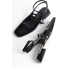 Modabuymus Atika Siyah Mary Jane Kısa Topuklu Günlük Ayakkabı