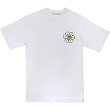 Best Buddies x Dogo Unisex Vegan Beyaz T-Shirt - Daisies Tasarım