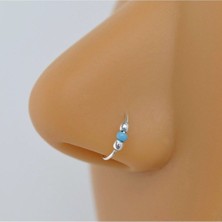 Heppii Mavi Boncuklu Gümüş Halka Hızma 925 Ayar Gümüş Mavili Hızma