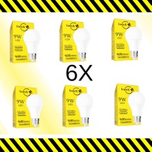 Lorex  9W Beyaz 6'lı Işık LED Ampul