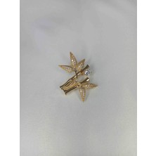 Humer Accessories Zirkon Taşlı Ağaç Dalı Çelik Broş
