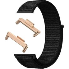 Ekoodukkan Huawei Watch Fit 3 Uyumlu Hasır Kumaş Cırtlı Kordon Kayış