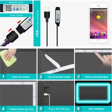 The Wlue Tv Arkası USB Rgb LED Şerit Telefon App Kontrollü Ambians LED Şerit