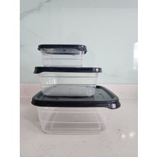 Alaca Home 3 Parça Kare Saklama Kapları 2 Farklı Renk