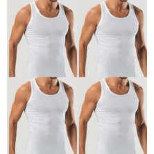 Maruf Shop 4 Adet Erkek Slim Fit Dar Kalıp Likralı Penye Sporcu Atleti(Rambo Atleti)