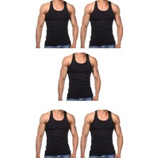 Maruf Shop 5 Adet Erkek Slim Fit Dar Kalıp Likralı Penye Sporcu Atleti(Rambo Atleti)