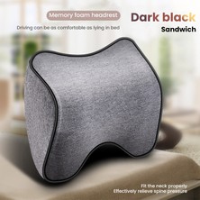 Wenchang Shop C Gri-Ventilatepillow Tarzı Araba Boyun Başlık Bel Yastığı Bellek Köpük Otomatik Koltuk Baş Yastığı Bel Desteği Nefes Alabilir Pu Deri Başlık Sırt Yastığı (Yurt Dışından)