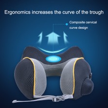 Wenchang Shop C Siyah Gri Tarzı Jınserta Otomatik Şişmeli U-Şekilli Seyahat Boyun Yastığı Araba Hava Şişirilebilir Başlık Katlanabilir Taşınabilir Boyun Yastığı Pillow (Yurt Dışından)