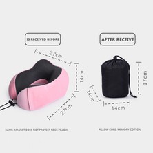 Wenchang Shop C Pembe Tarzı Araba U Şekilli Hafıza Köpük Boyun Yastıkları Yumuşak Yavaş Geri Dönüş Uzay Seyahat Yastığı Katı Boyun Servikal Sağlık Yatak Ürünleri (Yurt Dışından)