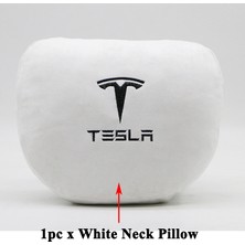 Wenchang Shop C Beyaz Stil Tesla Model 3 Model Y Model S Model x Için 1 Adet Araç Koltuğu Başlık Boyun Yastığı Hafıza Yumuşak Rahat Boyun Yastığı Logo Aksesuarları (Yurt Dışından)