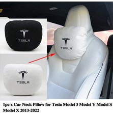 Wenchang Shop C Beyaz Stil Tesla Model 3 Model Y Model S Model x Için 1 Adet Araç Koltuğu Başlık Boyun Yastığı Hafıza Yumuşak Rahat Boyun Yastığı Logo Aksesuarları (Yurt Dışından)