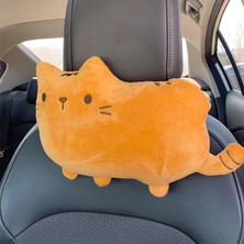 Wenchang Shop C Gri Kedi Stili Yaratıcı Çizgi Film Sevimli Kedi Araba Koltuk Baş Boyun Desteği Yastık Başlık Yumuşak Ped Güvenlik Yastığı Araba Aksesuarları (Yurt Dışından)