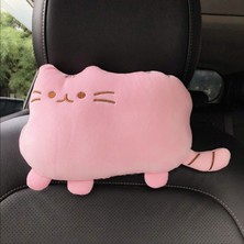 Wenchang Shop C Gri Kedi Stili Yaratıcı Çizgi Film Sevimli Kedi Araba Koltuk Baş Boyun Desteği Yastık Başlık Yumuşak Ped Güvenlik Yastığı Araba Aksesuarları (Yurt Dışından)
