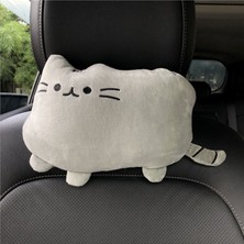 Wenchang Shop C Gri Kedi Stili Yaratıcı Çizgi Film Sevimli Kedi Araba Koltuk Baş Boyun Desteği Yastık Başlık Yumuşak Ped Güvenlik Yastığı Araba Aksesuarları (Yurt Dışından)