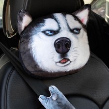 Wenchang Shop C No.1 Tarzı Yeni 3D Baskılı Schnauzer Teddy Köpek Yüzü Araba Başlık Boyun Desteği Otomatik Boyun Yastığı Dolgu Olmadan (Yurt Dışından)