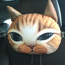 Wenchang Shop C 2 Dolgu Stili Olmadan Yeni ve Şirin 3D Baskılı Hayvan Yüzü Araba Başlık Yastık Kılıfı Boyun Otomobil Güvenlik Başlık Malzemeleri Dolgu Olmadan (Yurt Dışından)