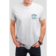 Skateboard Baskılı Beyaz Tişört C821