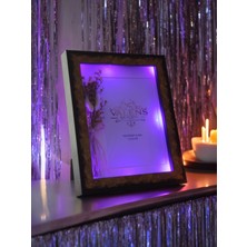 Valens LED Işıklı Çerçeve - Düğün Resim Çerçevesi - Dekoratif Çerçeve -Resim Çerçevesi - Çiçekli Çerçeve - Hediyelik Eşya - Hediye - Sevgililer Günü Hediyesi - Ev Aksesuarı - Ev Dekor Ürünleri