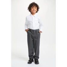 Yakamel Erkek Çocuk Likralı Rahat Esnek Ribana Bel Okul Pantolonu