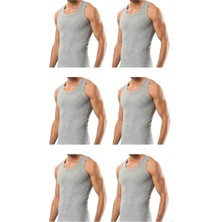 Maruf Shop 6 Adet Erkek Slim Fit Dar Kalıp Likralı Penye Sporcu Atleti(Rambo Atleti)