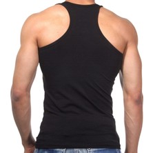 Maruf Shop 6 Adet Erkek Slim Fit Dar Kalıp Likralı Penye Sporcu Atleti(Rambo Atleti)