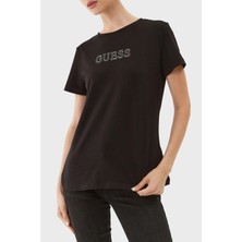 Guess Briana Pamuklu Regular Fit T Shirt V3Bı11J1314 Kadın T Shirt V3Bı11 J1314 Jblk