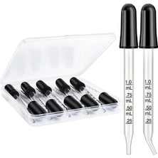 Bearrt 10 Paket Cam Damlalık - Kavisli ve Düz Uçlar, El Sanatları, Ölçme ve Damlalıklar Için 1 ml Pipet Damlalıkları (Yurt Dışından)