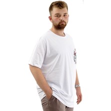 Superxl T-Shirt Bıs Yaka Chance 24084 Beyaz