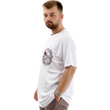 Superxl T-Shirt Bıs Yaka Chance 24084 Beyaz