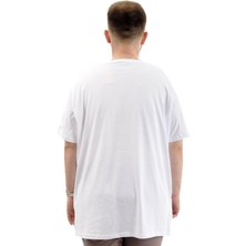 Superxl T-Shirt Bıs Yaka Chance 24084 Beyaz