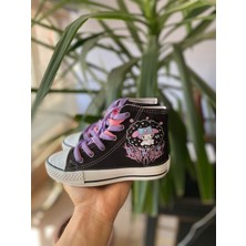 Star You Store Mymelody Baskılı Siyah Uzun Keten Sneaker Günlük Spor Ayakkabı Ortopedik Taban