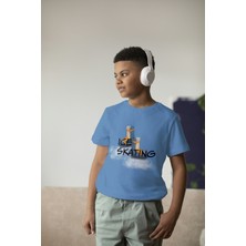 Bubuga Erkek Çocuk Pamuk Ice Skating Baskılı Kısa Kol Tshirt