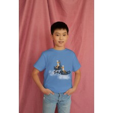 Bubuga Erkek Çocuk Pamuk Ice Skating Baskılı Kısa Kol Tshirt