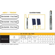 Entech Enerji 48 V Volt 910 W Watt Güneş Enerjili Dc Dalgıç Pompa Set Solar Sulama Paket Sistem 48 V Volt 910 W Watt Güneş Enerjili Dc Dalgıç Pompa Set Solar Sulama Paket Sistem