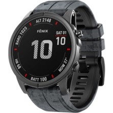 Markacase Garmin Fenix 6 -6 Pro (22MM) Kamuflaj Silikon Saat Kordonu