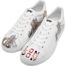 Erkek Vegan Deri Beyaz Sneakers - It's the Time for London Tasarım