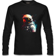 Lord T-Shirt Uzayın Renkleri - Astronot Siyah Erkek Sweatshirt