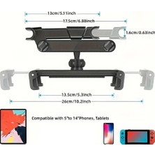 The Wlue Araç Içi Akrobat Koltuk Arkası Tablet ve Telefon Tutucu Stand Ayarlanabilir Açı 13.5cm -26CM Uyumlu