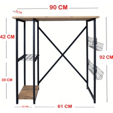 Nur Metal Çamaşır Makinesi Dolabı Metal Banyo Düzenleyici 2 Raflı Banyo Dolabı - Çam