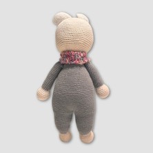 Uretti El Yapımı Amigurumi Atkılı  Ayı 36CM - Mavi