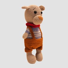 Uretti El Yapımı Amigurumi  Atkılı  Ayı 29CM - Bej