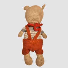 Uretti El Yapımı Amigurumi  Atkılı  Ayı 29CM - Bej