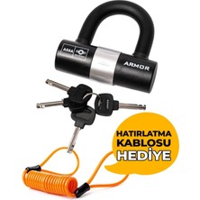 Zennur 780MV 10X10 cm Boy 12 mm Çapında Motosiklet Disk Kilidi Kelepçeli Çelik U-Bar