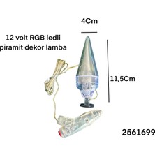 Gcstore 1 Adet 12 Volt Multicolour Rgb LED Piramit Dekor Lamba